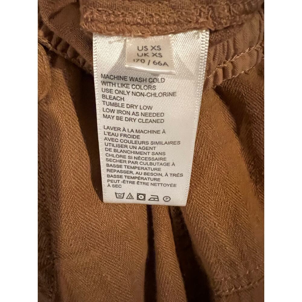 Free People Feelin Good Linen Blend Drawstring Utility Pants Campground Size XS - Picture 5 of 9
